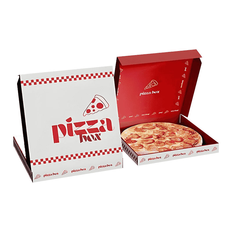 Emballage de pizza à plats à emporter à emport à emporter en couleurs ondulées